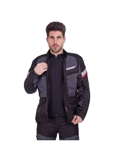 Ebakbak Motosiklet Montu 4 Mevsim Full Koruma Long Oxford Kumaş Motorcu Mont Touring Black