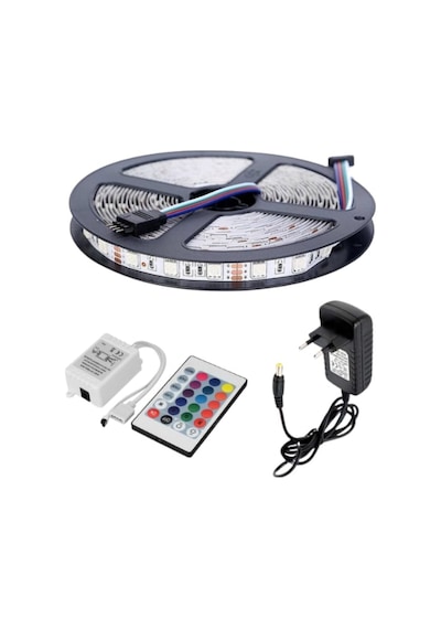 Şerit Led Rgb 24 Tuşlu Kumandalı 16 Renk 3 Çip 5050 Smd