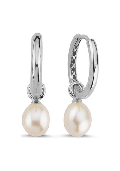 8,5 Mm Doğal İnci Sallantılı Küpe Beyaz Beyaz