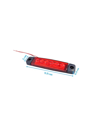 10 Adet Kırmızı Parmak Lamba 6 Led 12v 24v