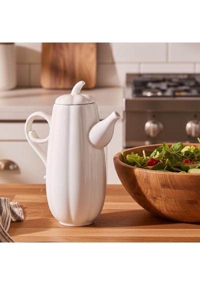 Porsima 17019 2li Pumpkin Porselen Çok Amaçlı Sunum Ve Servis Yağdanlığı Yağlık Sirkelik Yağdanlık 600+600 Ml Beyaz