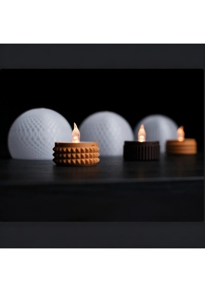 Orbs Desenli 3d Baskı Tealight Gece Lambası Pla Malzeme 10 Cm 1 Adet Tealight Dahil 7 X 10