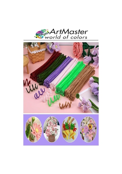 Şönil Siyah 30 Cm 25 Li 1 Paket Renkli Tüylü Tel Şönil Pipo Temizleyici Okul Öncesi Anasınıfı Kreş Hobi Eğitici