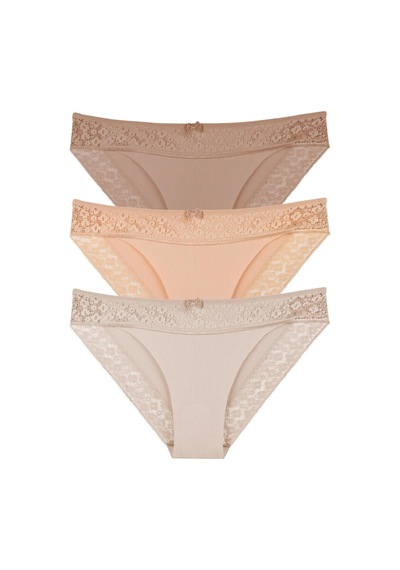 Sensu Kadın Lazer Kesim Dantelli Slip Külot 3'lü Paket Set - Kts3101 Model-3 Yeşil