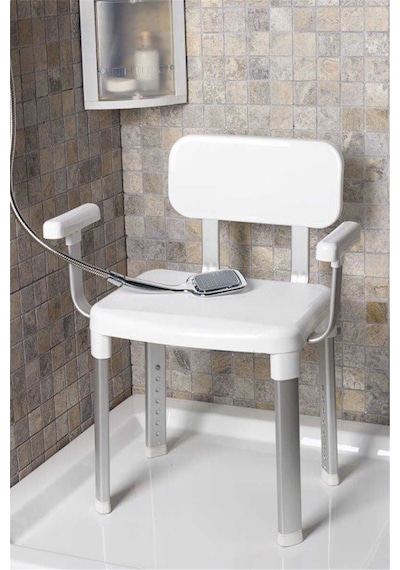 Cappadocia Paslanmaz Alüminyum Sırt Ve Kol Destekli Yaşlı Engelli Banyo Sandalyesi 130 Kg Kapasite -7463