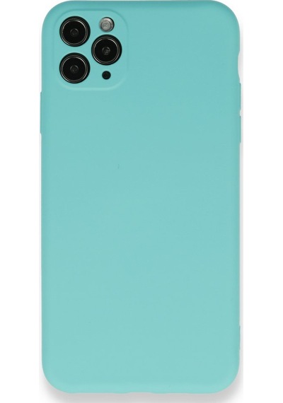 Apple Uyumlu iPhone 11 Pro Max İçi Kadife Kaplı Esnek Silikon Kapak Ryc/ Nano Lansman Turkuaz