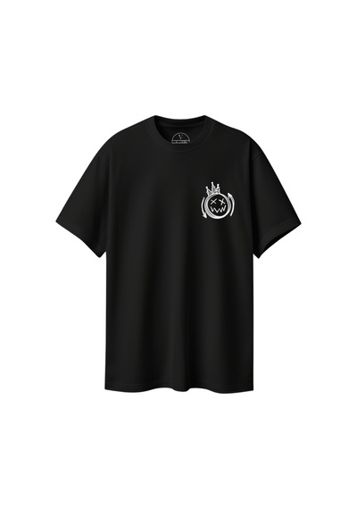 Velvoria Unisex Oversize Streetwear Baskılı Siyah Renk T-shirt