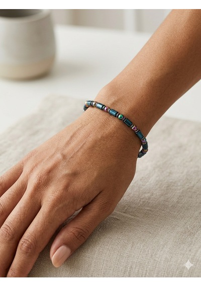 6 Mm Ve Boru Kesim Hematit Doğaltaş Bileklik Unisex Çok Renkli