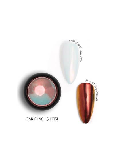 Holografik Efektli Sıcak Şeffaf Turuncu İnci Tozu, Nail Art, Kalıcı Oje Tırnak Süsleme No.04