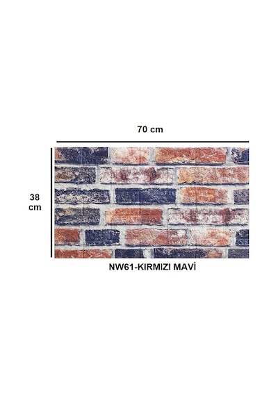 70x38cm 3d Lacivert Kiremit Tuğla Desen Kendinden Yapışkanlı Sünger Duvar Paneli Kağıdı