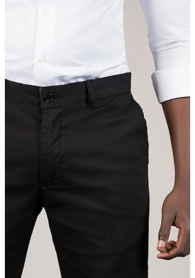 Notra Regular Fit Pamuklu Dokulu Klasik Yazlık Gabardin Pantolon Siyah