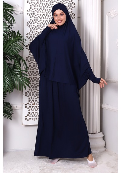 2 Parça Pratik Namaz Elbisesi 8016 Lacivert