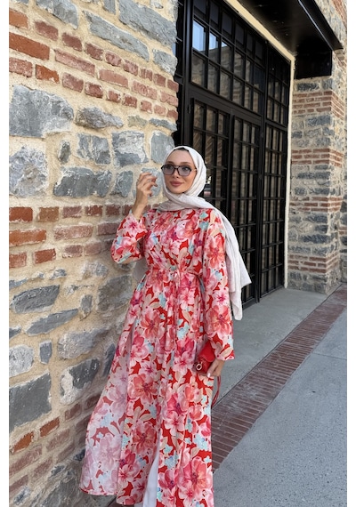 Riella Butik Aura İkili Tesettür Takım Mercan
