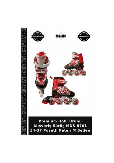 Premium Hobi Ürünü Alışveriş Sürüş Mds-8701 34-37 Poşetli Paten M Beden Çok Renkli