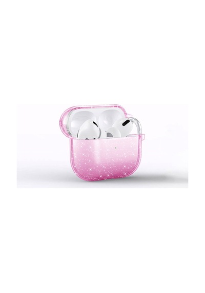 Apple AirPods Uyumlu 3. Nesil Zore Allstar Airbag 32 Parlayan Simli Saydam Renkli Kılıf Pembe