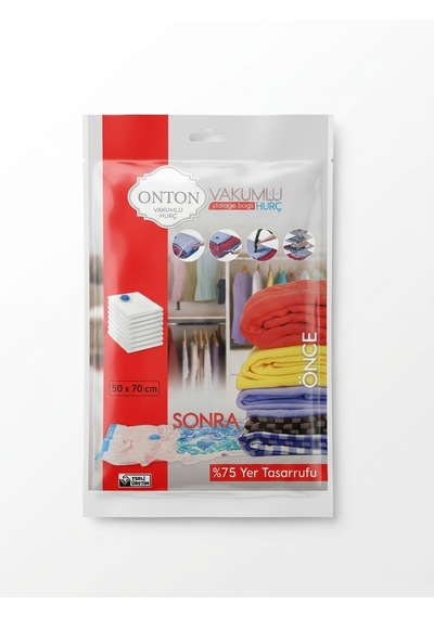 2 Adet 50x70 Cm Vakumlu Poşet - %75 Yer Tasarruflu Kıyafet Ve Tekstil Vakumlu Hurç Seti