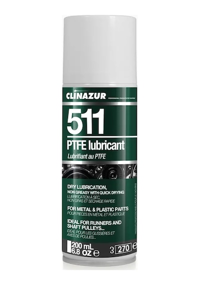 Clin Azur 511 - 200ml Ptfe Teflon Sprey - Sıkışmalara Son Her Türlü Yüzeyde İpeksi Ve Leke Bırakmayan Hareket.