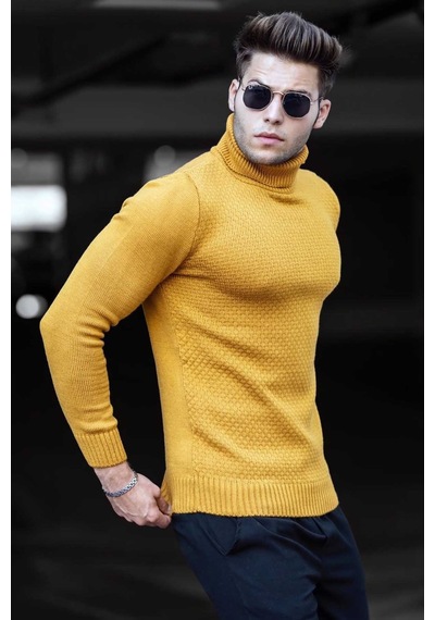 Madmext Hardal Balıkçı Yaka Kazak 4659 Hardal