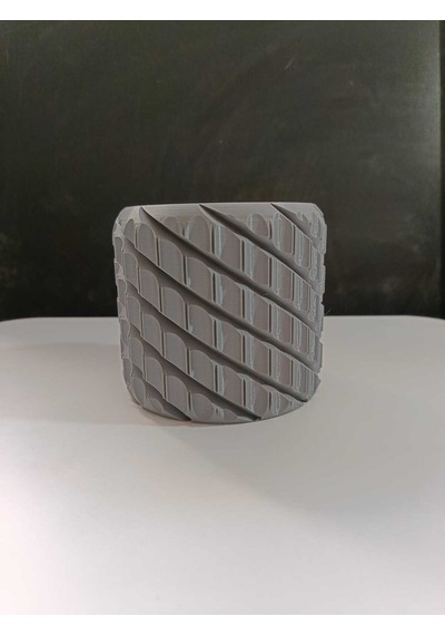 Spiral Desenli Gri Çok Amaçlı Organizer Kalemlik / Saksı / Fırçalık