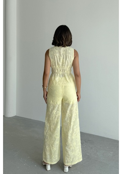 Verymoda Önden Bağlamalı Nakışlı Vual Bluz D2911 Sari