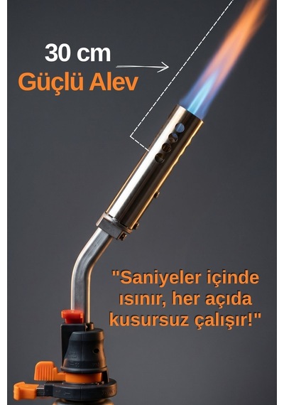 Shinsung Kıng Star Profesyonel Multifonksiyonel Otomatik Gaz Pürmüz Başlık Torch Tkt-305 Gri