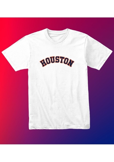 Noıssey Mavi Unısex Erkek Kadın Abd Houston Teksas Baskılı % 100 Pamuk T-shirt Abdteksashouston Beyaz