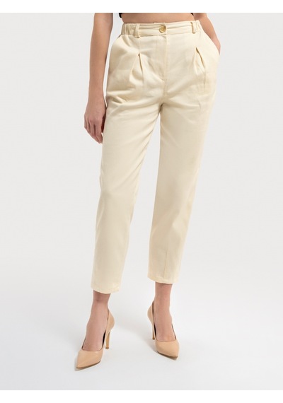 Slouchy Fit Kadın Pantolon Ekru
