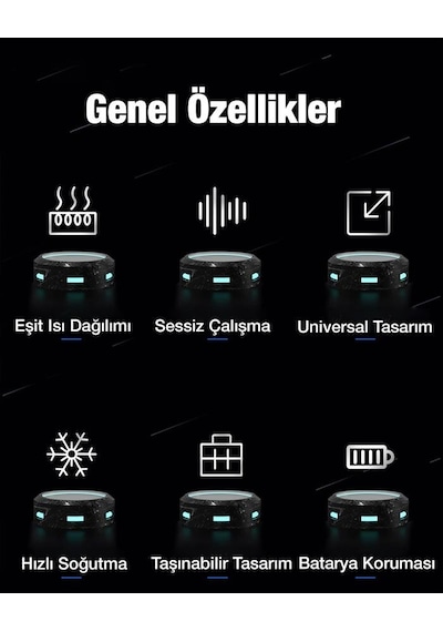 Polham Rgb 5-8.45 İnç Dijital Göstergeli Tablet Soğutucu Telefon Gamer Oyuncu Radyatör Soğutma Fanı