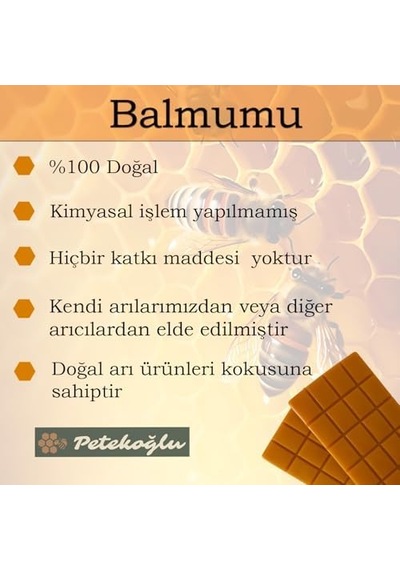 320gr Saf Balmumu Doğal Katkısız Lüks Bal Mumu Kolay Kırılabilir, Kolay Kullanımlı Balmumu Beeswax Arı Mumu 50 x 22
