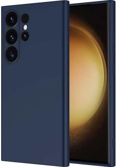 Samsung Galaxy Uyumlu S25 Ultra Kılıf Lansman İçi Kadife Kamera Korumalı Mara Silikon Kılıf-lacivert