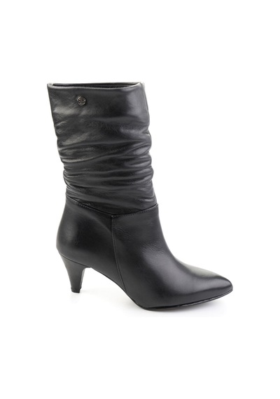 Bambi Siyah Hakiki Deri Kadın Bot & Bootie K02750150103
