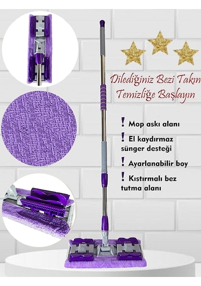 Sihirli Teleskopik Mop + 1 Adet Yedek Bez