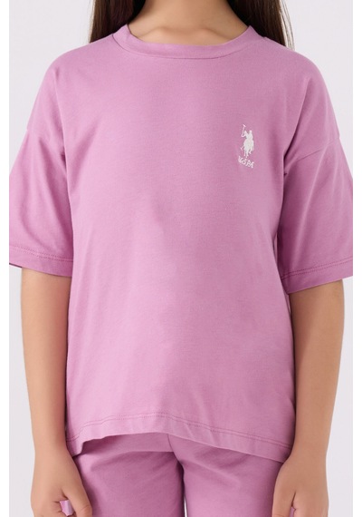 U.S. Polo Assn. Kız Çocuk Mor Bermuda Takım Us1848-c-v45 Mor