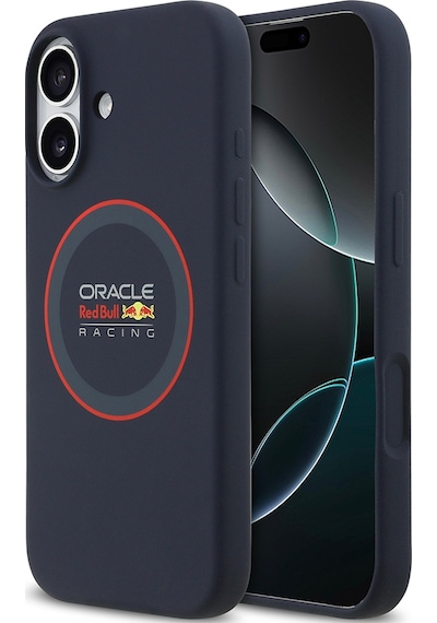 Apple Uyumlu iPhone 17  Kılıf Redbull Lisanslı M-safeli Kırmızı Halka Ve Logo Silikon Kapak Lacivert Lacivert