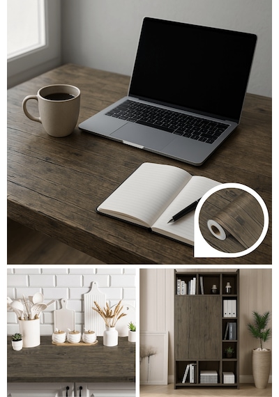 Technosmart 60cmx500cm Premium Kendinden Yapışkanlı Doğal Ahşap Görünümlü Pvc Kaplama 60 CM x 500 CM