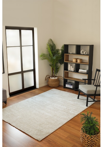 Kaşmir Halı 7/24 Buena Bella White 80x150 CM Salon Mutfak Halısı Yolluk Kilim