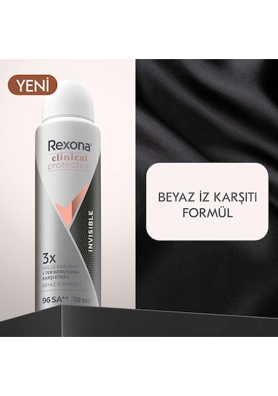 Rexona Kadın Clinical Protection Spray Deodorant Invisible 150 Ml