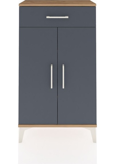 Arges Komodin 2 Raflı Tek Çekmeceli 2 Kapaklı 60x30x106 Çam-antrasit Atlas Çam
