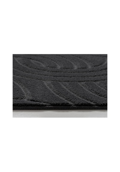 Plato Halı Opqo Oymalı Premium Oturma Odası, Salon, Antre, Yıkanabilir Polyester Kaymaz Taban Antrasit Halı