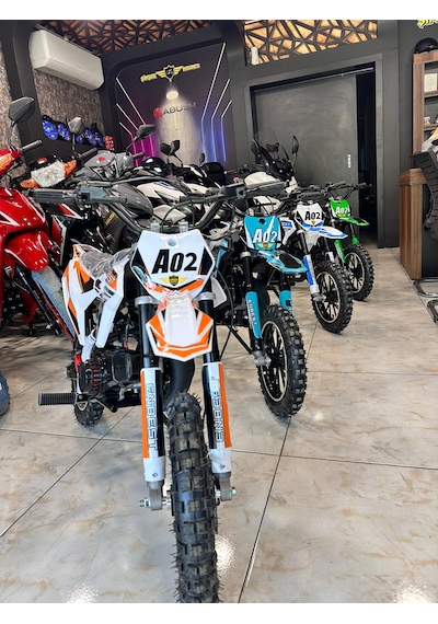 Enbest Benzınlı Çocuk Cros Motoru Hidrolik Frenler 7-17 Yaş Turuncu