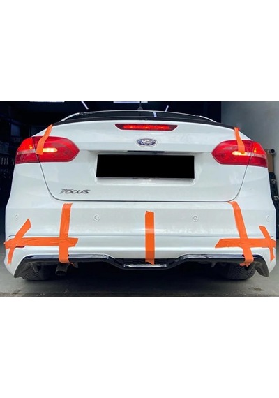 Ford Focus 3.5 Sedan Arka Ek Plastik Siyah Difüzör 2015 2016 2017 2018 Arka-difizör-bodykit-ek