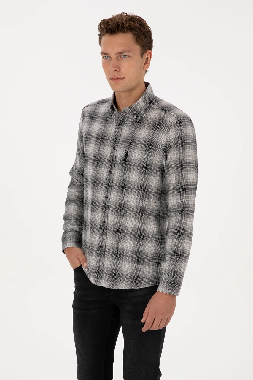 U.s. Polo Assn. Erkek Siyah Gömlek Desenli 50308583-vr046 Siyah