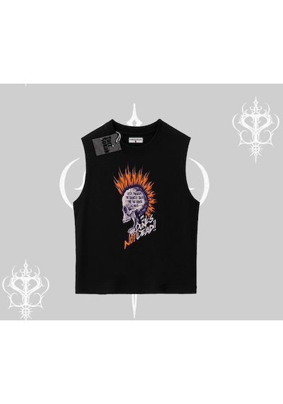 Startmore Startmore Kolsuz Tshirt Burning Skull Rebel Street Anthem Siyah