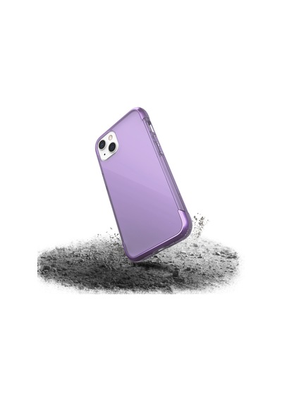 Apple Uyumlu iPhone 13 Kılıf Raptic Air Serisi Airbag Tasarımlı Metal Köşelikli Şeffaf Kapak Mor