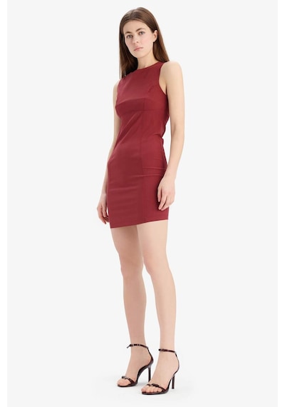 DeFacto Bodycon Vücudu Saran Bisiklet Yaka Bengalin Kolsuz Mini Elbise E3975AX25SPBR248