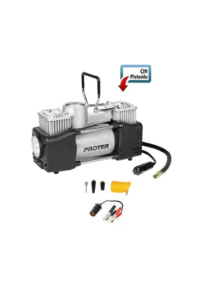 Proter Pr 265 P2 Lastik Şişirme Mini Kompresör Çift Pistonlu