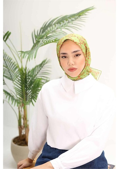 Silk Home Pusula Desen Soft Pamuk Eşarp Fıstık Yeşili