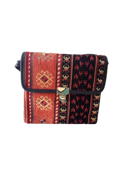 Otantik Kilim Desenli Omuz Çantası