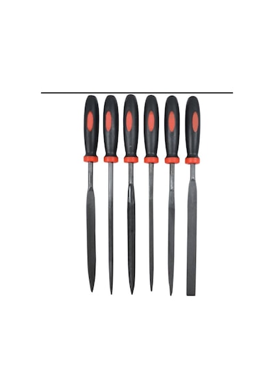 Feyza Yapı 6 Parça Mini Eğe Seti - 18cm İnce İşçilik Saatçi Eğe Ve Törpü Seti Sarı Renk