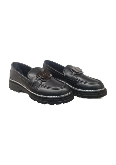 Ventes Demir Aksesuarlı Kadın Loafer Ayakkabı 989515-28z Siyah